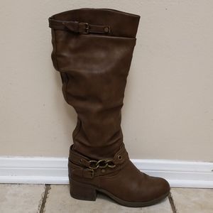 Carlos Santana Brown Slouch Boots